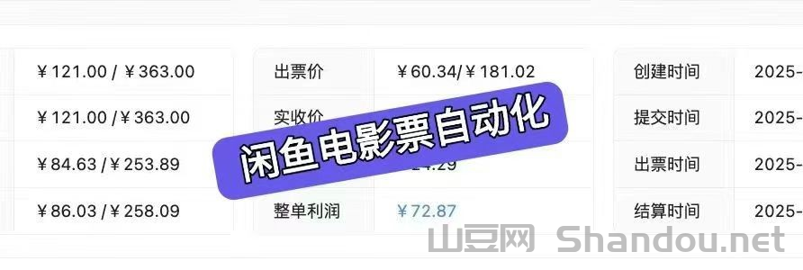 （闲鱼自动化电影票G机项目，单账号日收益100十，刚需市场，收益秒到账!!