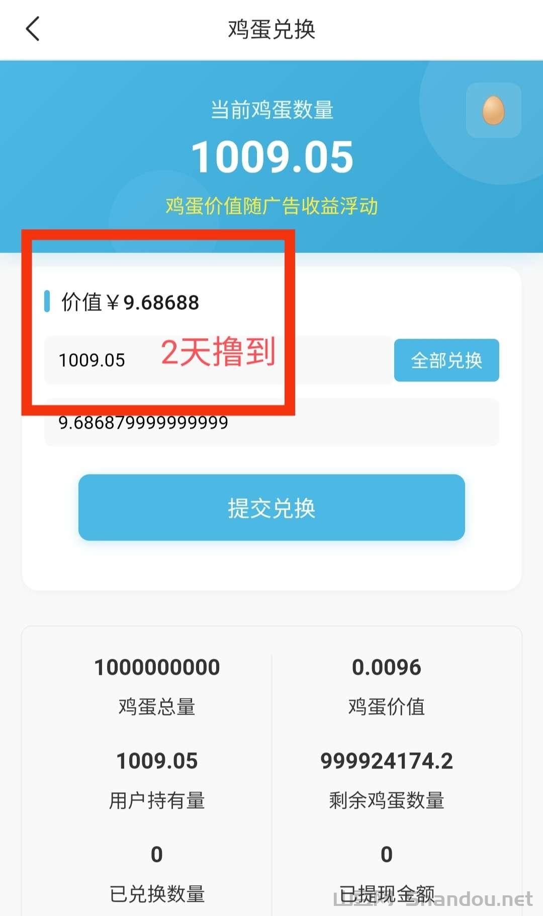 一个蛋蛋白嫖，裂变非常快，速占位