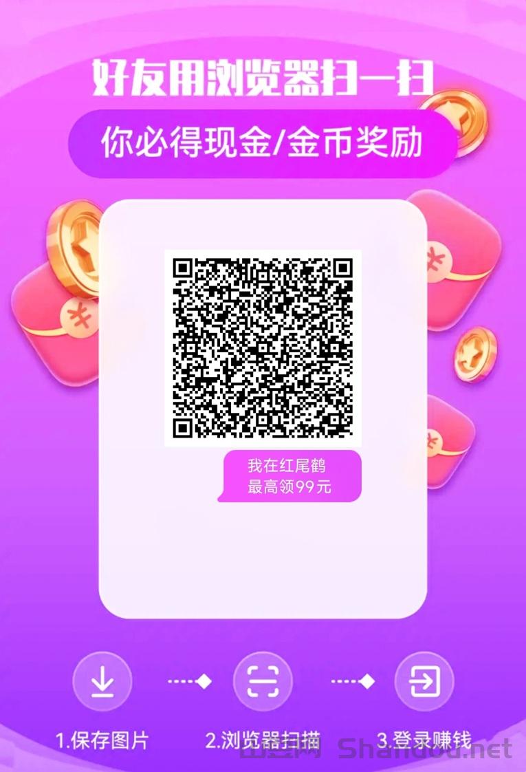 红尾鹤app看广告赚钱软件，看广告一天收益几十块！